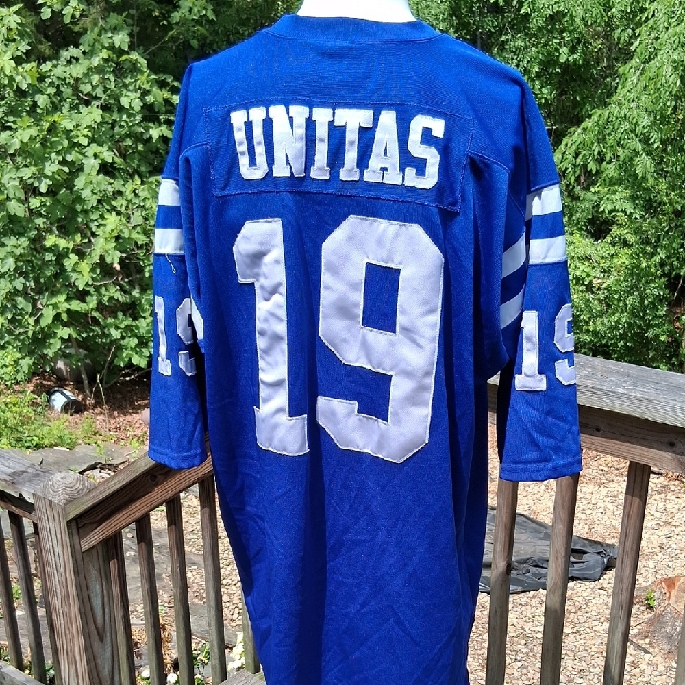 Vintage Blue Johnny Unitas Football Jersey, The Golden Arm, sz 54